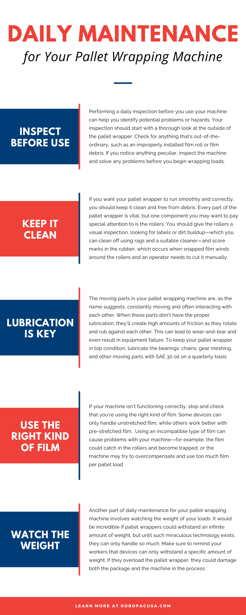Daily Maintenance for Your Pallet Wrapping Machine