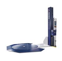 Low profile Rotoplat semi-automatic turntable stretch wrapper