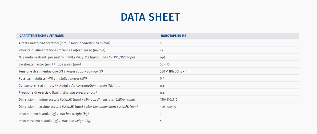 ROBOTAPE 50 ME – Data Sheet ROBOTAPE 50 ME - Data Sheet