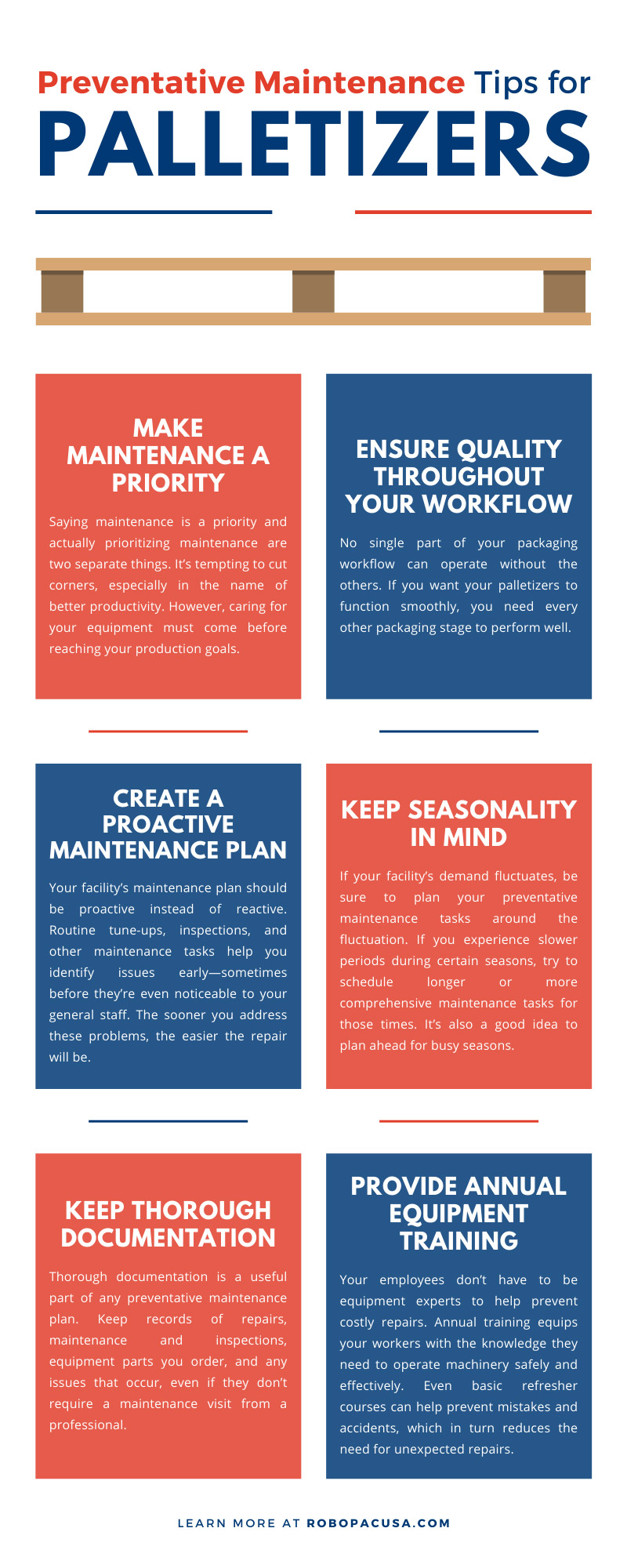 Preventative Maintenance Tips for Palletizers