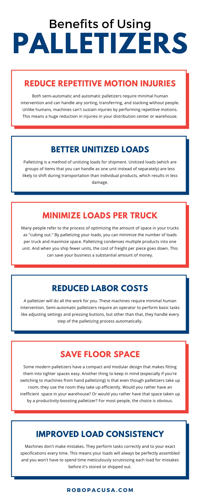 8 Benefits of Using Palletizers